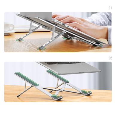 Sulankstomas Nešiojamojo Kompiuterio Laikiklis Ugreen foldable holder for laptop with height adjustment Sidabrinis (LP451) 3