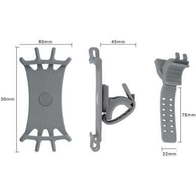 Swivel silicone bike Laikiklisreplaceable head - Juodas 4