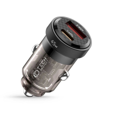 Tech-Protect CC45W car Įkroviklis  USB-C PD 45W / USB-A QC 3.0 - Juodas