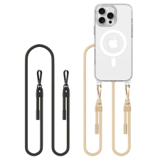 Tech-Protect FlexAir Chain MagSafe Dėklas iPhone 16 Pro Max - Skaidrus + 2 Lanyards (Black and Taupe)