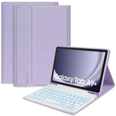 Tech-Protect SC Pen + Keyboard Dėklas klaviatūra Samsung Galaxy Tab A9+ 11 X210 / X215 / X216 - violetinis