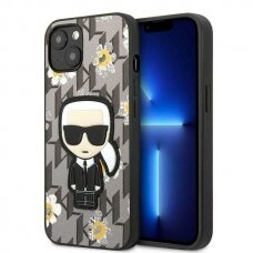 Telefono Dėklas Karl Lagerfeld Flower Ikonik Karl na iPhone 13 mini Pilkas GNZ022