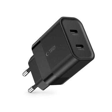 Tech-Protect C20W mains Įkroviklis  2x USB-C PD 20W - Juodas 3