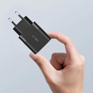 Tech-Protect C30W USB-C PD 30W / USB-A QC 3.0 network Įkroviklis  - Juodas 6