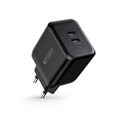 Tech-Protect C35W-2 mains Įkroviklis  2x USB-C PD 35W - Juodas 1