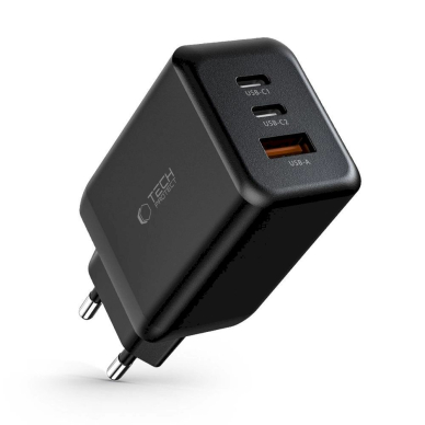 Tech-Protect C65W network Įkroviklis  2x USB-C PD 65W / USB-A QC 3.0 - Juodas 3