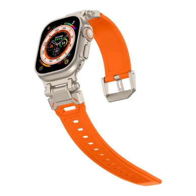 Tech-Protect Delta Pro Apyrankė Apple Watch 4 / 5 / 6 / 7 / 8 / 9 / SE / Ultra 1 / 2 (42/44/45/49 mm) - Titanium Orange 4