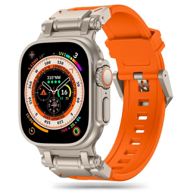 Tech-Protect Delta Pro Apyrankė Apple Watch 4 / 5 / 6 / 7 / 8 / 9 / SE / Ultra 1 / 2 (42/44/45/49 mm) - Titanium Orange