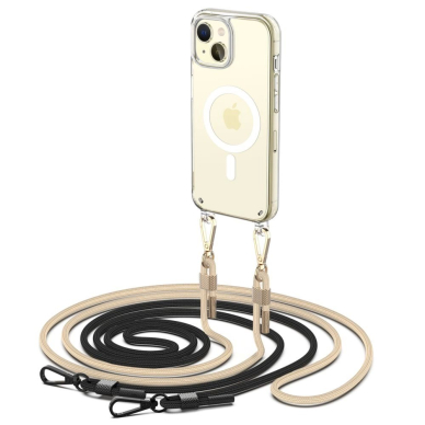 Tech-Protect FlexAir Chain caseMagSafe iPhone 15 - Juodas beige