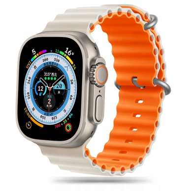 Tech-Protect IconBand Pro Apyrankė Apple Watch 4 / 5 / 6 / 7 / 8 / 9 / SE / Ultra 1 / 2 (42/44/45/49 mm) - beige-orange