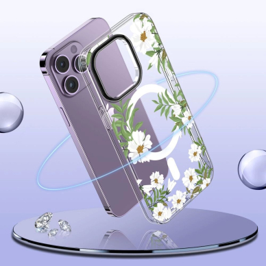 Tech-Protect MagMood MagSafe Dėklas iPhone 11 Pro - violetinis flowers 1