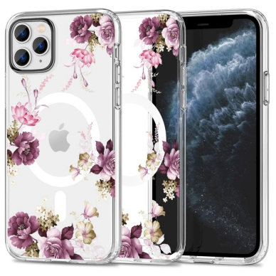 Tech-Protect MagMood MagSafe Dėklas iPhone 11 Pro - violetinis flowers