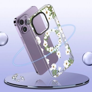 Tech-Protect MagMood MagSafe Dėklas iPhone 13 Pro Max - baltas daisies 2