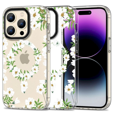 Tech-Protect MagMood MagSafe Dėklas iPhone 15 Pro - baltas daisies