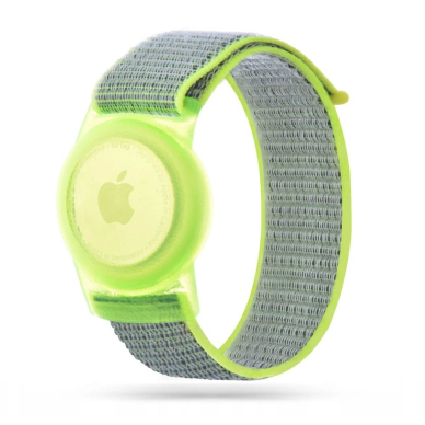 Tech-Protect Nylon Children&#39s Apple AirTag Apyrankė - Lime 7