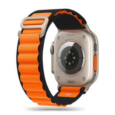 Tech-Protect Nylon Pro Apyrankė Apple Watch 4 / 5 / 6 / 7 / 8 / 9 / SE / Ultra 1 / 2 (42/44/45/49 mm) - Juodas  Orange