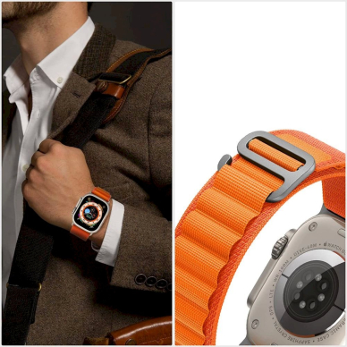 Tech-Protect Nylon Pro Apyrankė Apple Watch 4 / 5 / 6 / 7 / 8 / 9 / SE / Ultra 1 / 2 (42/44/45/49 mm) - Orange 2