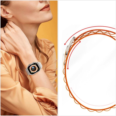 Tech-Protect Nylon Pro Apyrankė Apple Watch 4 / 5 / 6 / 7 / 8 / 9 / SE / Ultra 1 / 2 (42/44/45/49 mm) - Orange 4