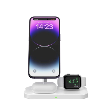 Tech-Protect QI15W-A22 inductive MagSafe Įkroviklis 3in1 MagSafe stand smartphone / Apple Watch / AirPods - baltas 2