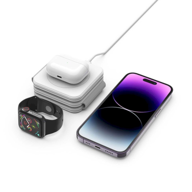 Tech-Protect QI15W-A24 inductive MagSafe 3in1 Įkroviklis  smartphone / AirPods / Apple Watch - baltas 4