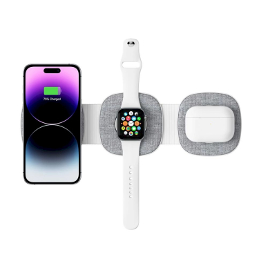 Tech-Protect QI15W-A32 3in1 inductive Įkroviklis MagSafe smartphone / Apple Watch / AirPods - pilkas 3