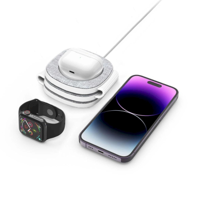 Tech-Protect QI15W-A32 3in1 inductive Įkroviklis MagSafe smartphone / Apple Watch / AirPods - pilkas 4