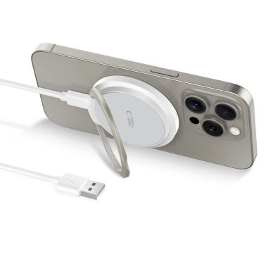 Tech-Protect QI15W-A33 inductive Įkroviklis MagSafe standUSB-A / USB-C Kabelis - baltas 1