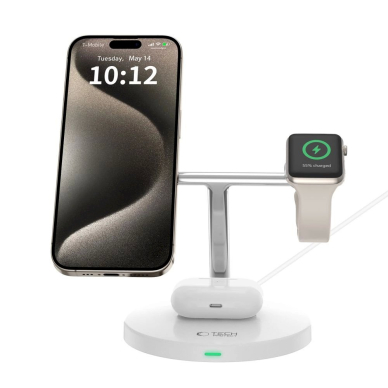 Tech-Protect QI15W-A35 3in1 inductive Įkroviklis MagSafe phone / AirPods / Apple Watch - baltas 2