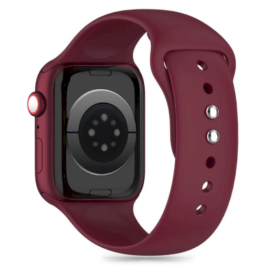 Tech-Protect Silicone Apyrankė Apple Watch 4 / 5 / 6 / 7 / 8 / 9 / SE / Ultra 1 / 2 (42 / 44 / 45 / 49 mm) - Burgundy 2