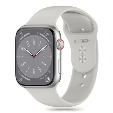 Tech-Protect Silicone Apyrankė Apple Watch 4 / 5 / 6 / 7 / 8 / 9 / SE / Ultra 1 / 2 (42 / 44 / 45 / 49 mm) - Light Gray