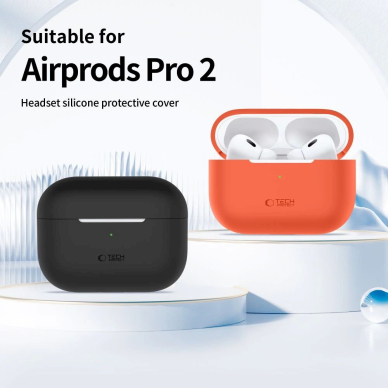 Tech-Protect Silicone Dėklas Apple AirPods Pro 1 / 2 - Juodas 2