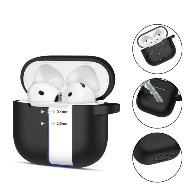 Tech-Protect Silicone Hook Dėklas AirPods 4 - Juodas 1