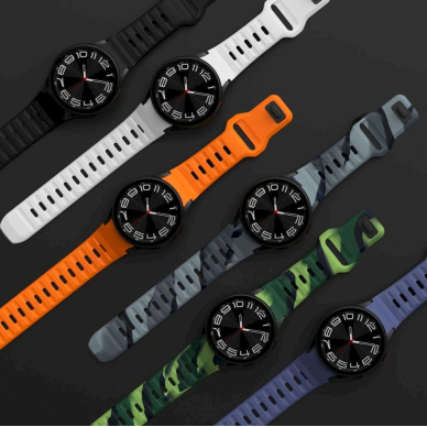 Tech-Protect Silicone Line Apyrankė Samsung Galaxy Watch 4 / 5 / 5 Pro / 6 / 7 / FE - Juodas 2