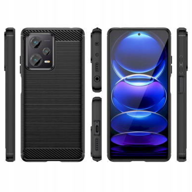 Tech-Protect TPUCarbon Dėklas Xiaomi Redmi Note 12 5G / Poco X5 5G - Juodas 4