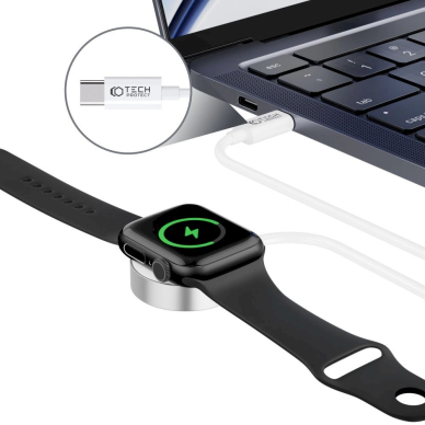 Tech-Protect UltraBoost magnetic inductive Įkroviklis USB-C connector Apple Watch 1.2m - baltas 3