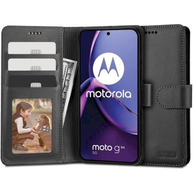 Tech-Protect Wallet Dėklas Motorola Moto G84 5G - Juodas