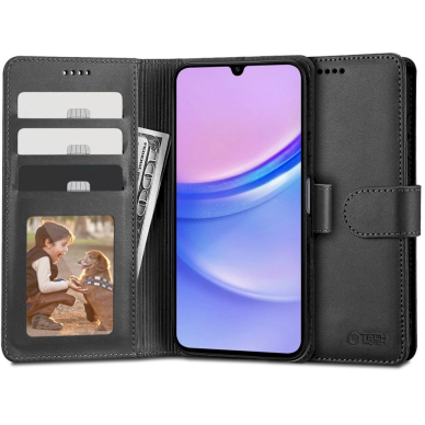 Tech-Protect Wallet Dėklas Samsung Galaxy A15 4G / 5G - Juodas