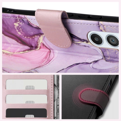 Tech-Protect Wallet Dėklas Samsung Galaxy A35 5G - Rožinis marble 2