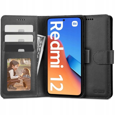 Tech-Protect Wallet Dėklas Xiaomi Redmi 12 - Juodas