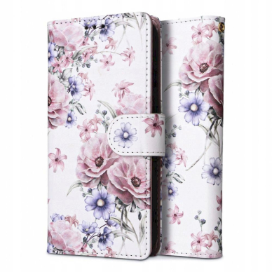 Tech-Protect Wallet Dėklas Xiaomi Redmi 12 - Rožinis flowers