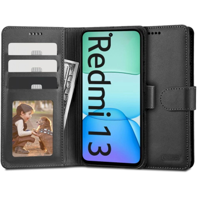 Tech-Protect Wallet Dėklas Xiaomi Redmi 13 - Juodas