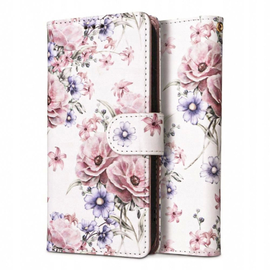 Tech-Protect Wallet Dėklas Xiaomi Redmi 13 - Rožinis flowers 1