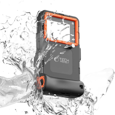 Tech-Protect Waterproof Dėklas waterproof IPX8 smartphones 4.7-6.7 - Juodas orange 2