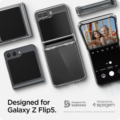 Telefono Dėkla Spigen Thin Fit Pro na Samsung Galaxy Z Flip 5 Skaidrus KOW068 12