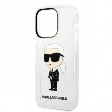 Telefono Dėklas arl Lagerfeld Ikonik Karl iPhone 14 Pro Max Skaidrus Blizgus GNZ022 1