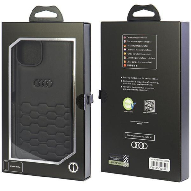 Telefono Dėklas Etui Audi GT Synthetic Leather do iPhone 15 Plus Juodas KOW068 3