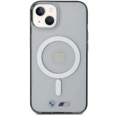 Telefono Dėklas Etui BMW Silver Ring MagSafe do iPhone 15 Skaidrus Juodas KOW068 2