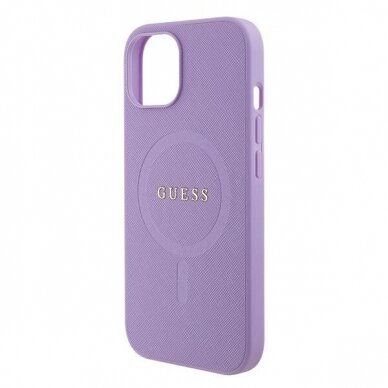 Telefono Dėklas Etui Guess Saffiano MagSafe do iPhone 15 Plus Violetinis KOW068 5