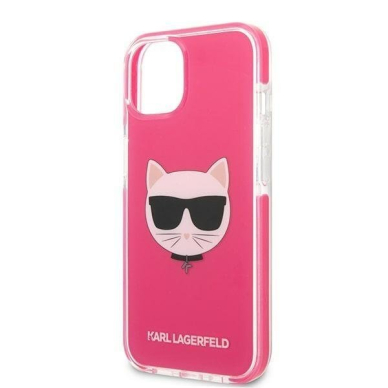 Telefono Dėklas Etui Karl Lagerfeld Choupette Head na iPhone 13 mini Rožinis KOW068 1