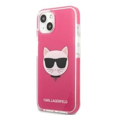 Telefono Dėklas Etui Karl Lagerfeld Choupette Head na iPhone 13 mini Rožinis KOW068 2